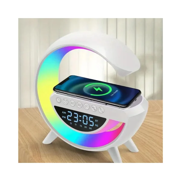 Altavoz Bluetooth con Cargador Inalámbrico y Lámpara LED